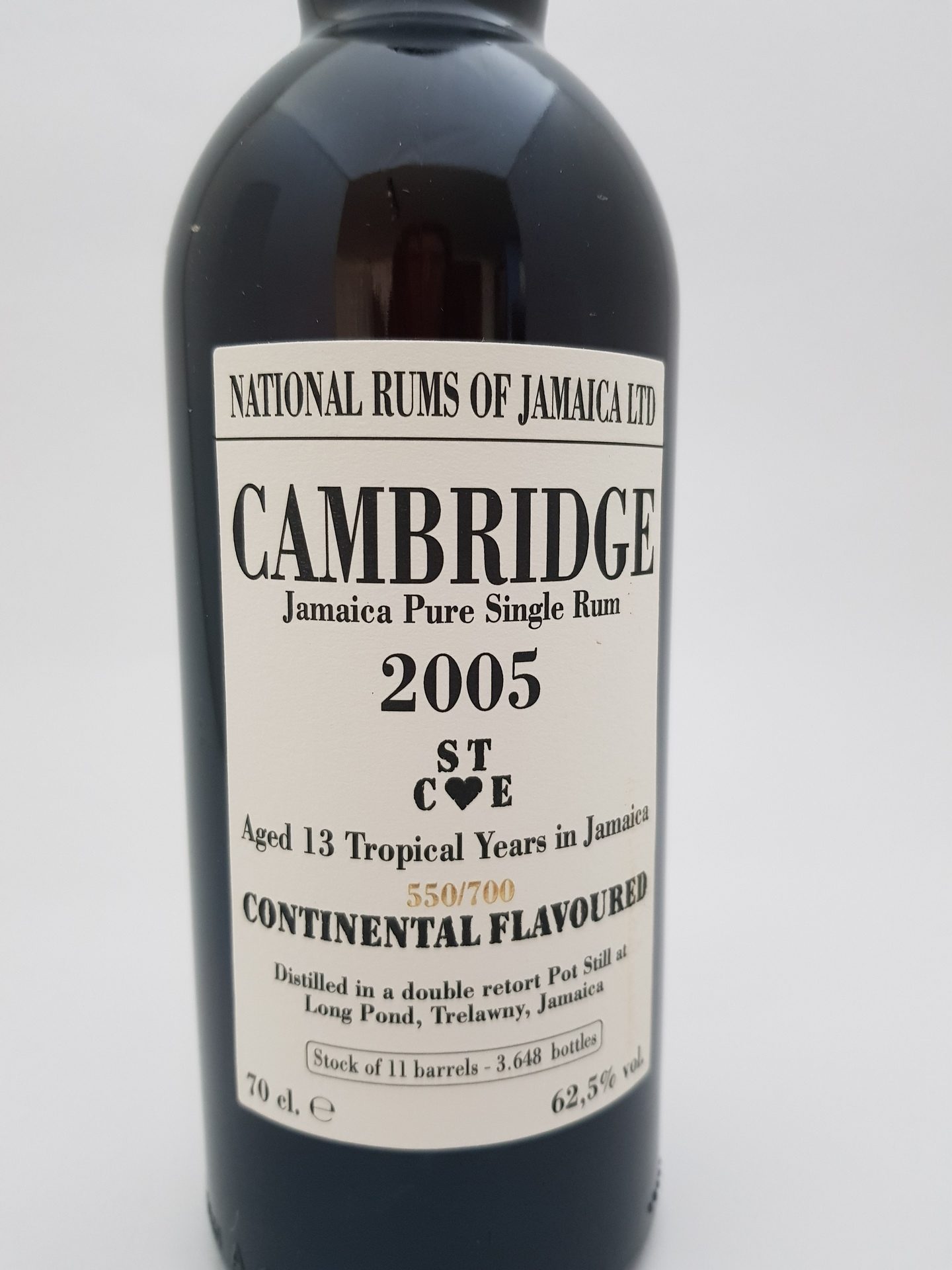 Long Pond 13 yo (2005), Cambridge STC❤︎E - National Rums of Jamaica, 62.5%