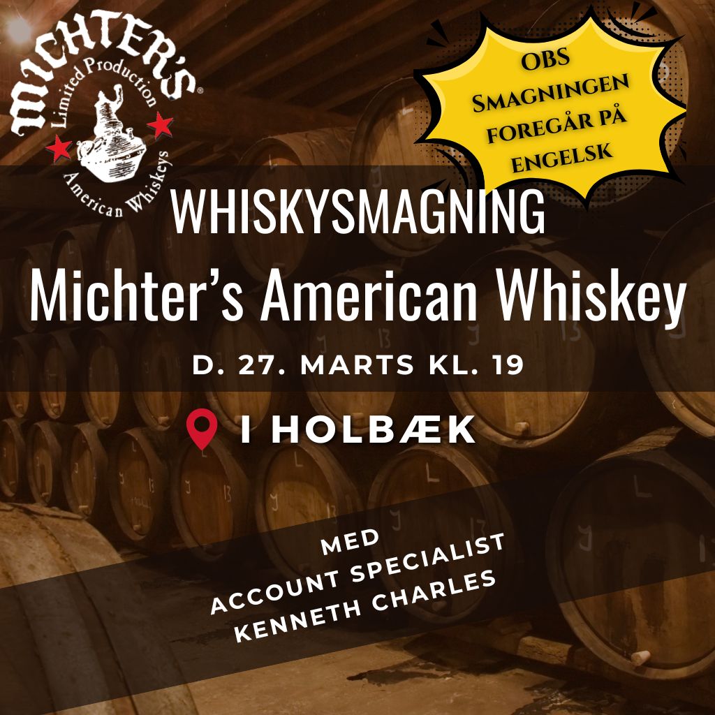 Whiskysmagning med Michters hos Vault of Spirits – FYSISK – d. 27. marts 2026 kl. 19.00